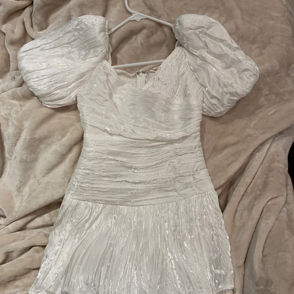 White drop waist mini  dress